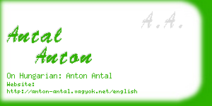 antal anton business card